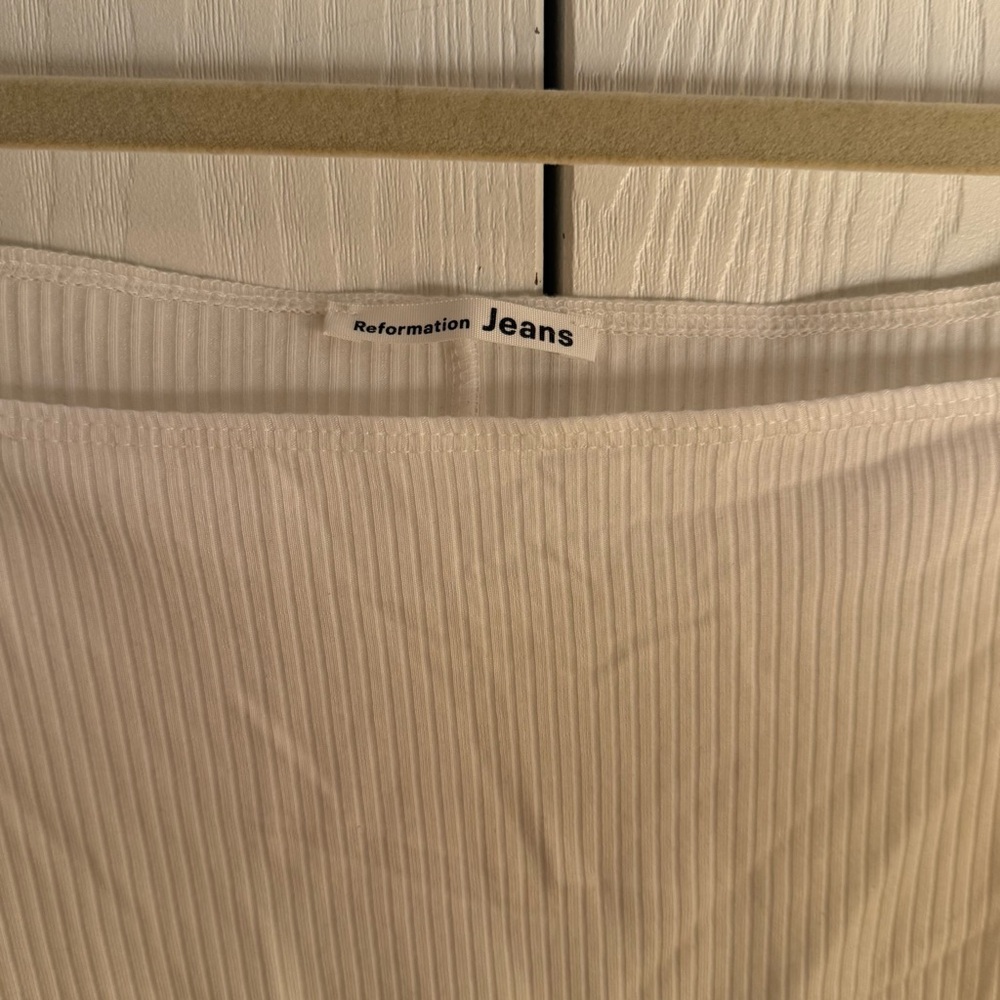 Reformation Cream Ribbed Top - Picture 4 of 6